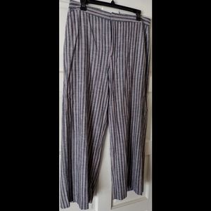 Banana Republic Stripe Plus Size 18 Wide Ankle Pants